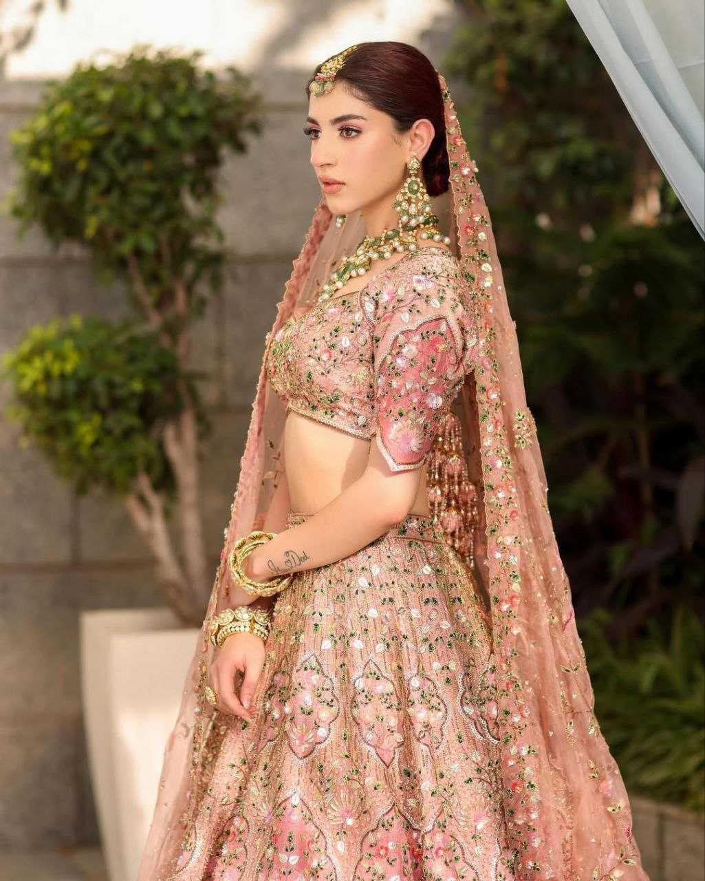 Slub Silk  Embroidered Lehenga